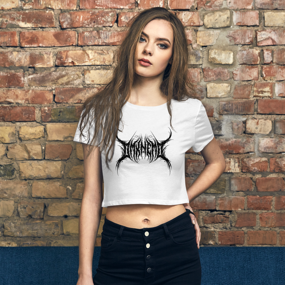 OMXNEMO Black Metal Print Women’s Crop Tee